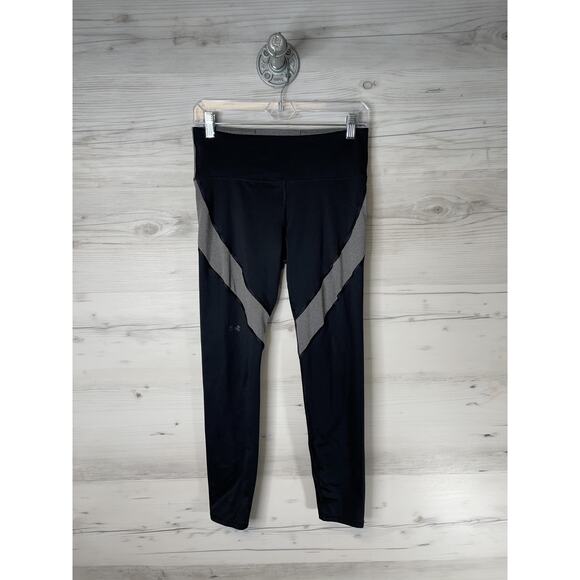 Under Armour Pants Womens Medium Black Gray Colorblock Leggings Leggings 1374136 - Picture 1 of 9